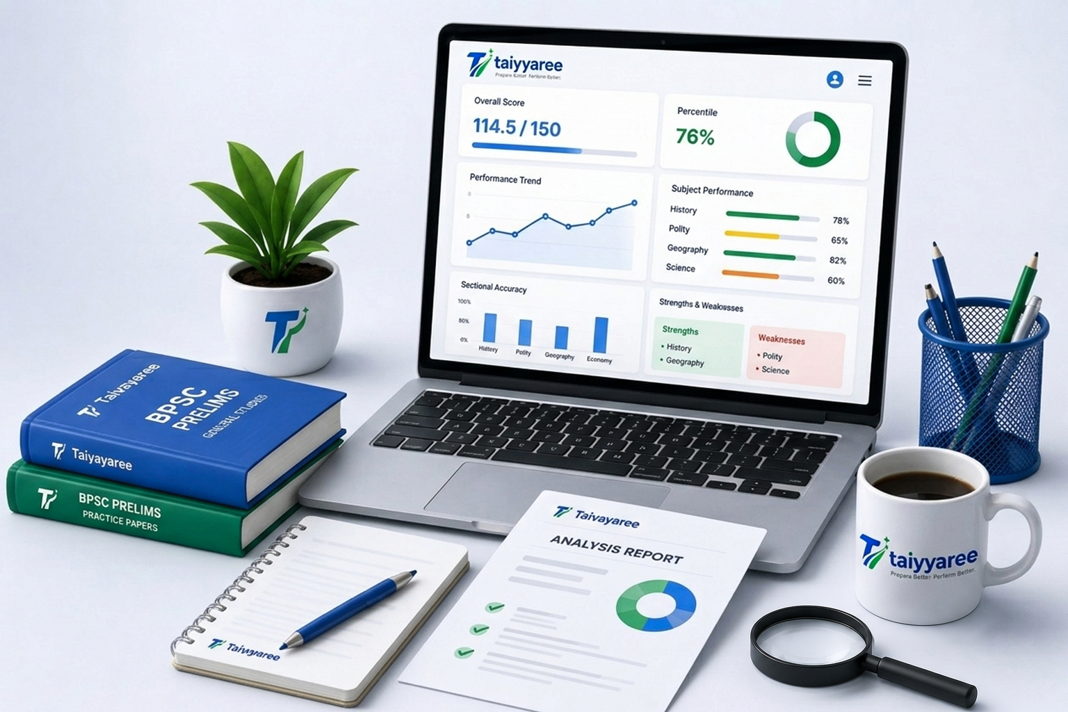 BPSC preparation analytics dashboard